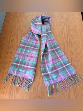 Lochcarron of Scotland 100% Lambswool Tartan Scarf Plaid Pastel Fringe